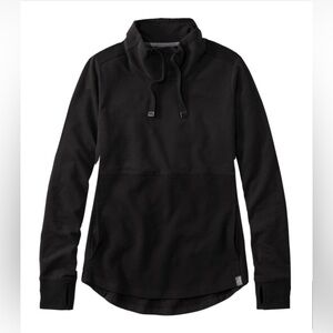 L.L.Bean Cozy Mixed‑Knit Pullover Funnel Neck Sweatshirt Midnight Black. Size 3X